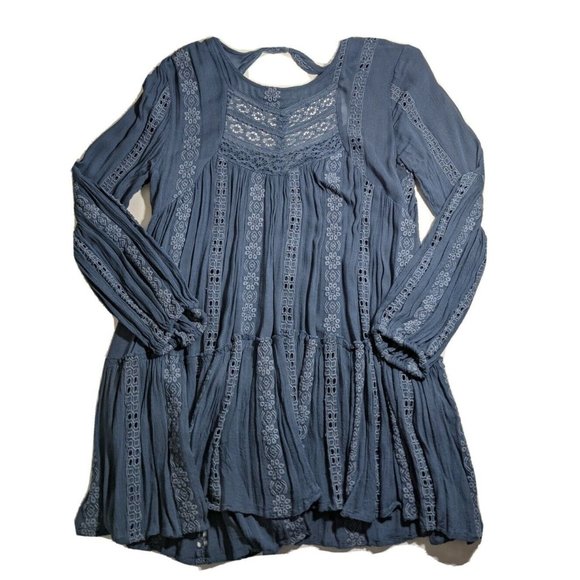 Free People Tops - 💙Free People Kiss Kiss Tunic Navy Blue NWOT